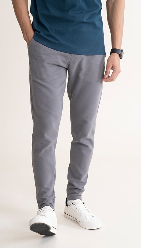 Damensch Statement Textured Jogger Tracks Glory Grey