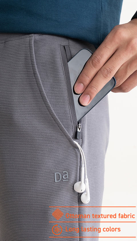 Damensch Statement Textured Jogger Tracks Glory Grey