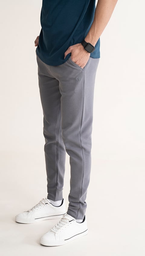 Damensch Statement Textured Jogger Tracks Glory Grey