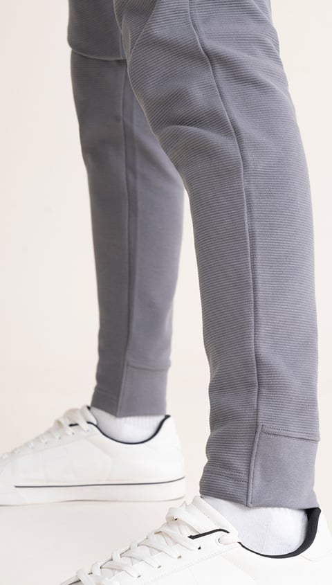 Damensch Statement Textured Jogger Tracks Glory Grey