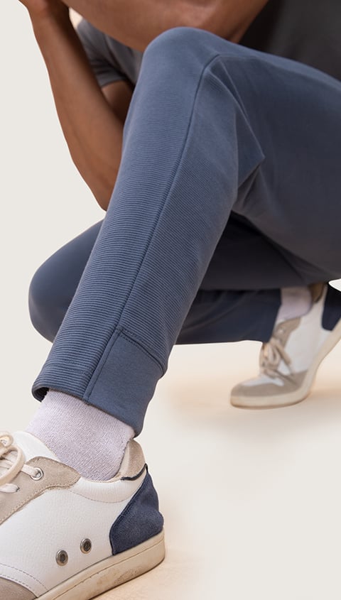 Damensch Statement Textured Jogger Tracks Honour Blue