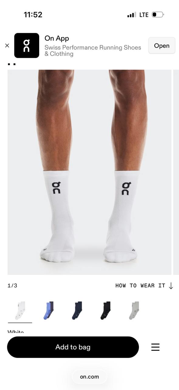 On Running Logo Socks  - Ankle length Pck of 3