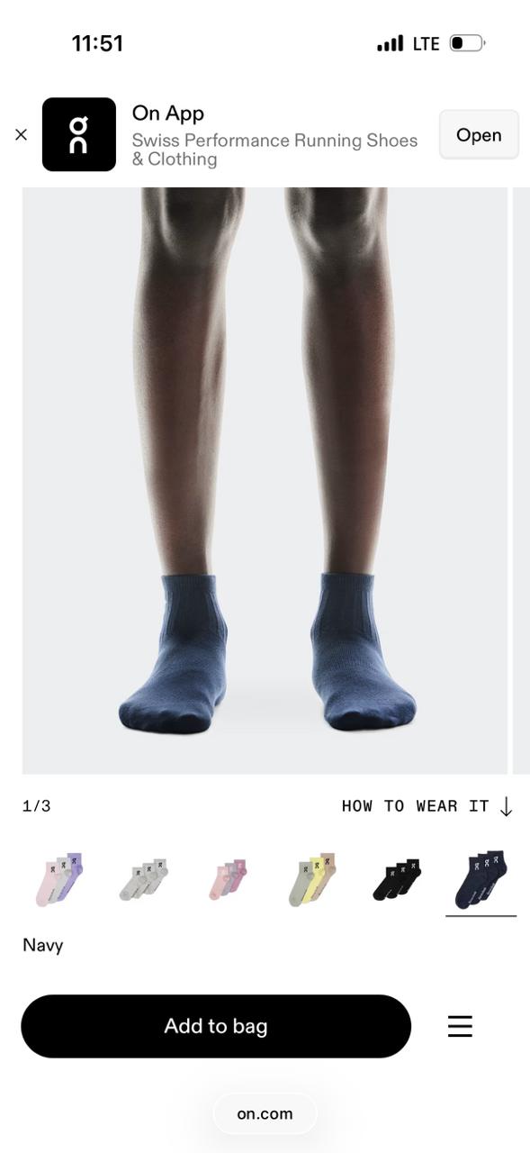 On Running Logo Socks  - Ankle length Pck of 3