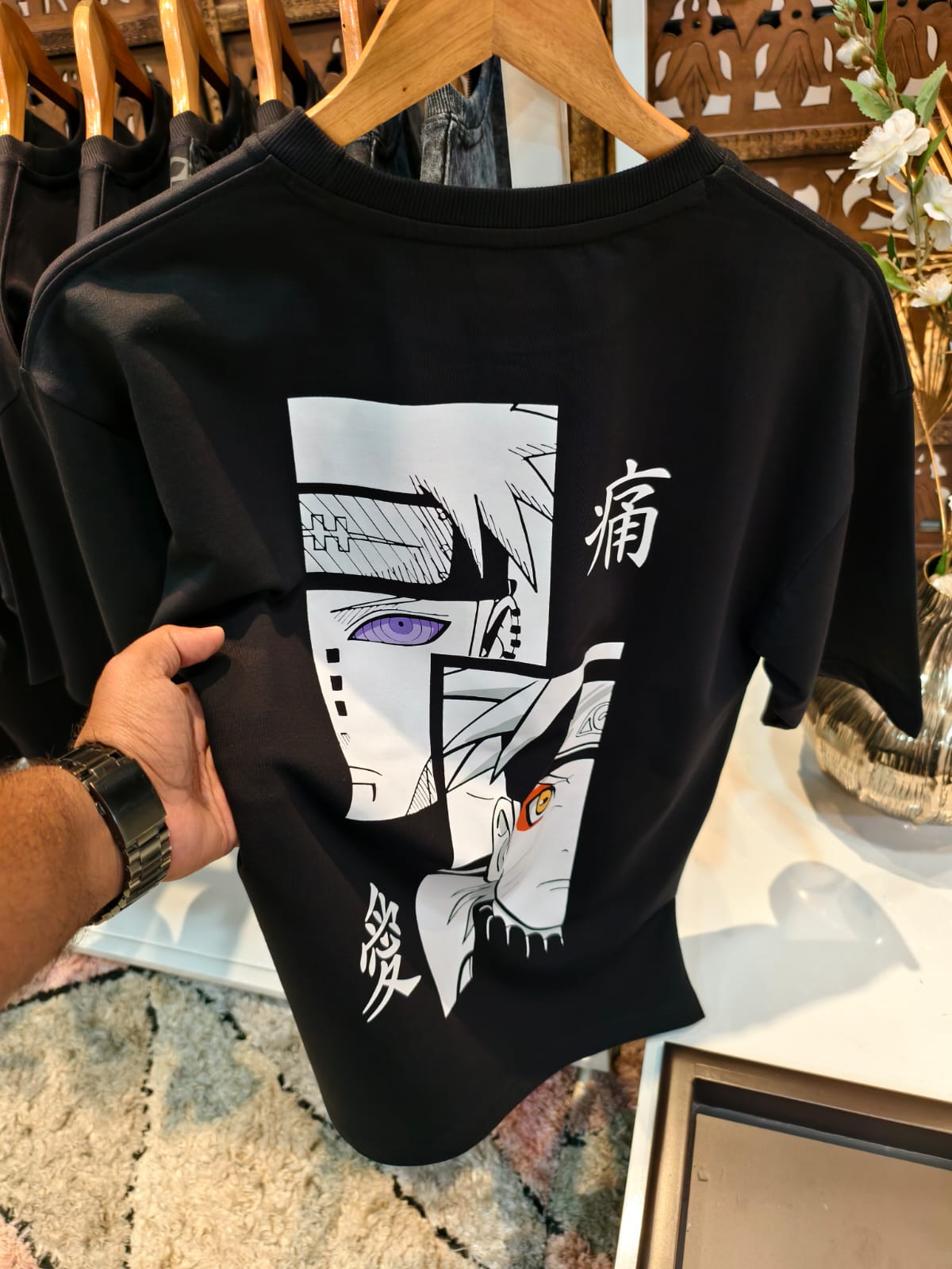 Black oversized Back printed -Half-sleeve-tshirt