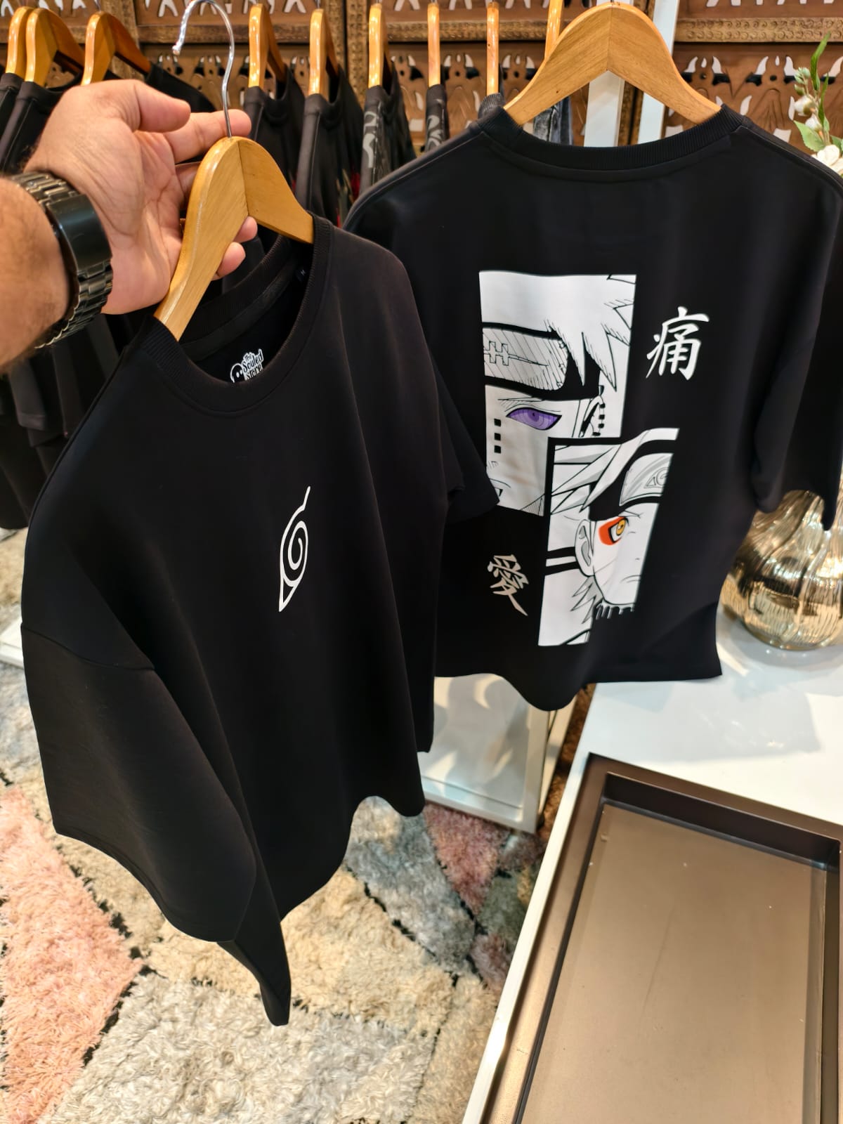 Black oversized Back printed -Half-sleeve-tshirt