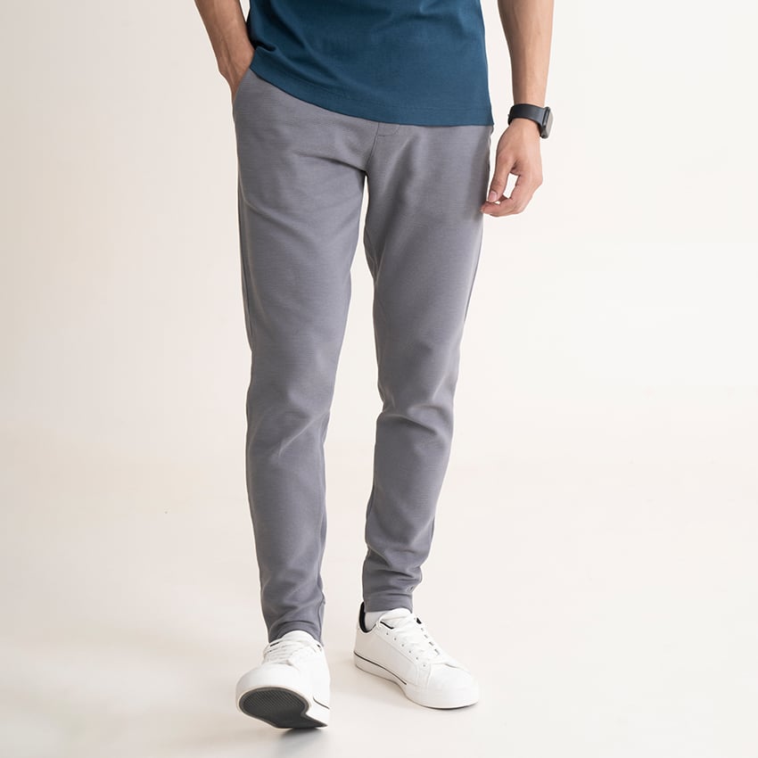 Damensch Statement Textured Jogger Tracks Glory Grey