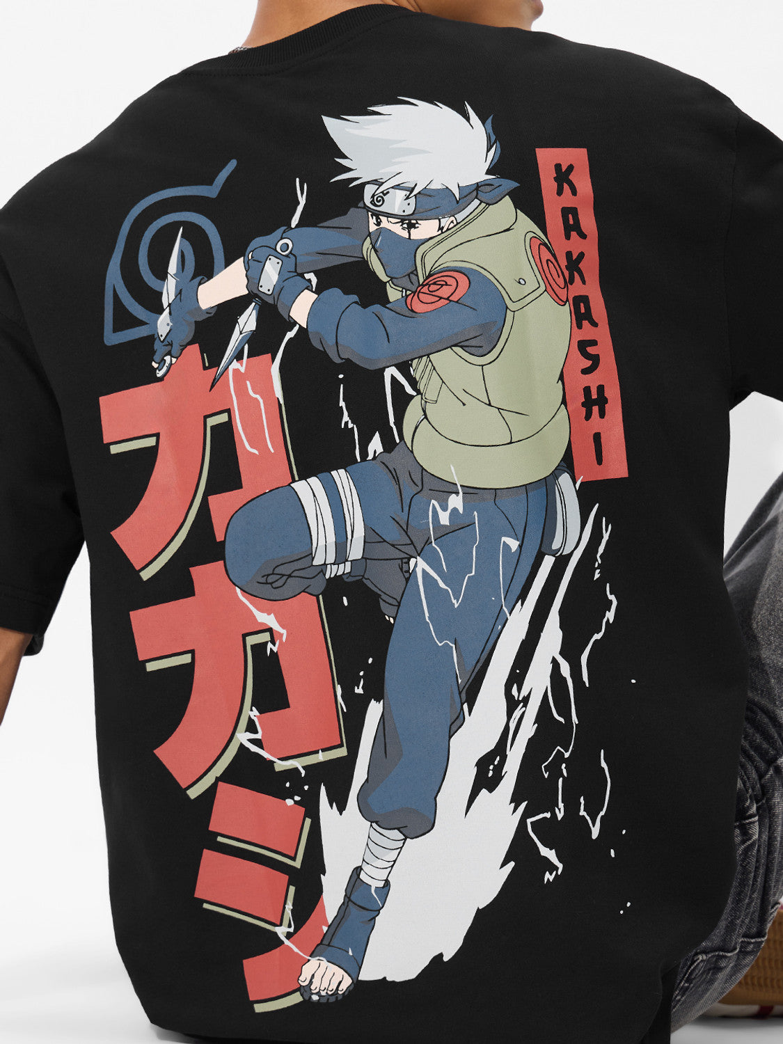 Kakashi: oversized-Half-sleeve-tshirt