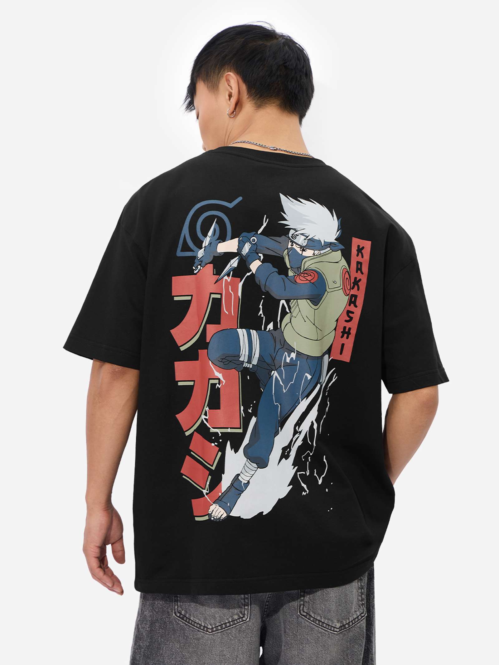 Kakashi: oversized-Half-sleeve-tshirt